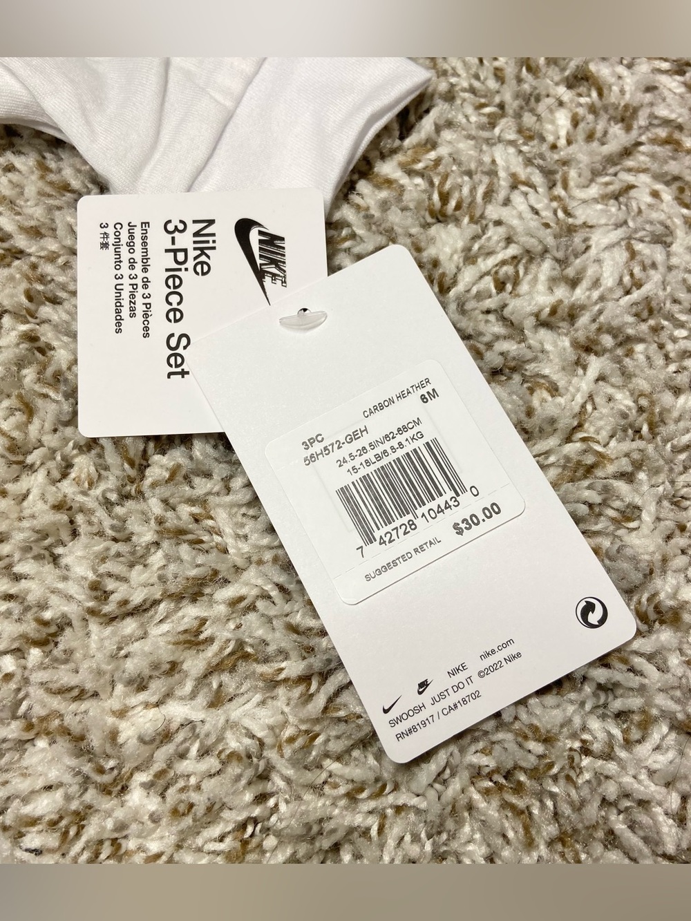 NEW NIKE 3PC Set Beanie Hat Long Sleeve & Pants - Picture 4 of 5